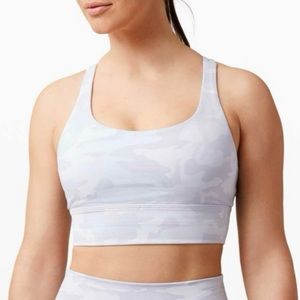 Lululemon Energy Bra Women’s Size 6 Long Line in Incognito Camo Alpine White
